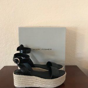 Marc Fisher Black Espadrille Flatform